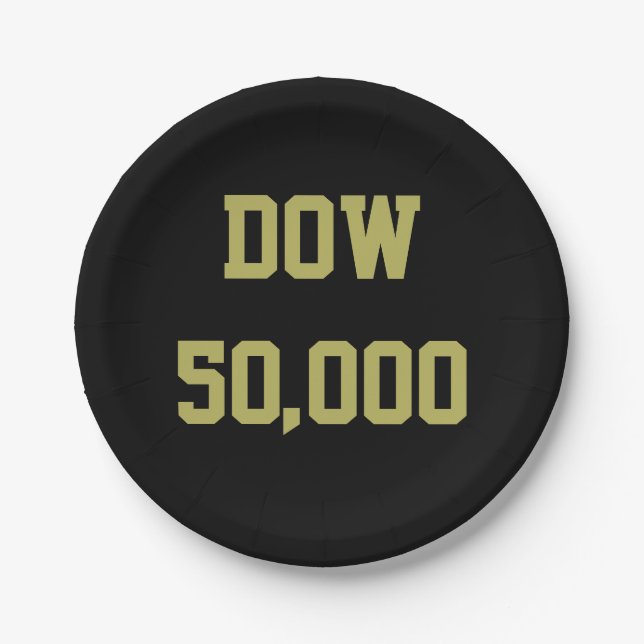 Dow 50,000 Stock Market Celebration Paper Plates (Front)