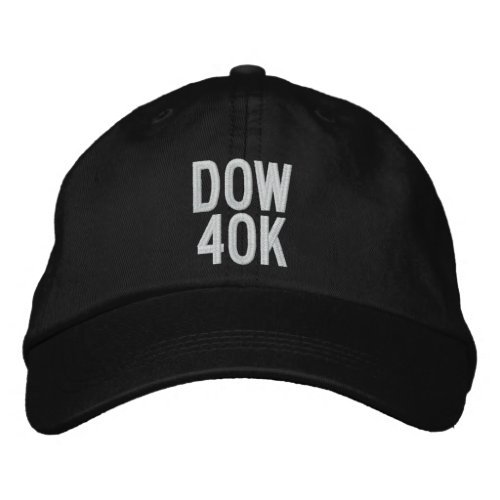 DOW Stock Market 40K 40000 2024 Custom Embroidery Embroidered Baseball Cap