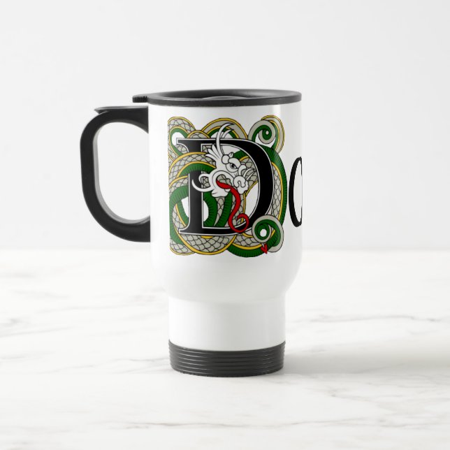 Dowd Celtic Dragon Travel Mug (Left)