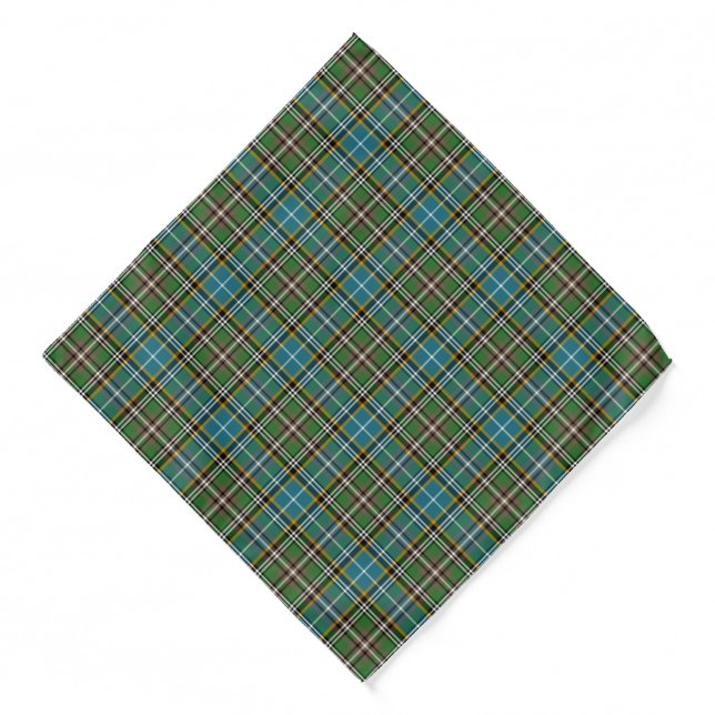 Dowling Clan Tartan Bright Blue Plaid Pattern Bandana (Front)