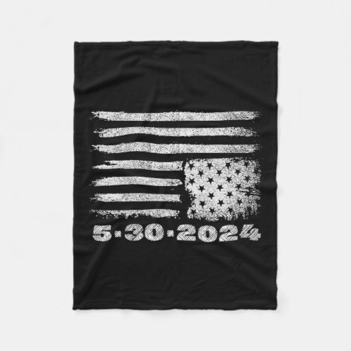 Down American Flag 5 30 2024 Donald Trump 2024  Fleece Blanket