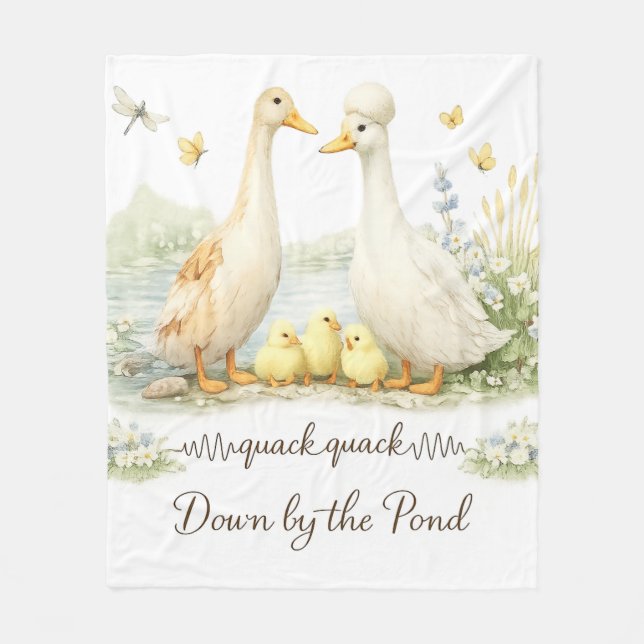 Down by the pond fleece blanket (Front)