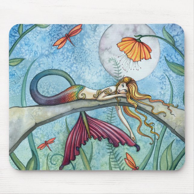 Down by the Pond Mermaid Art Mouse Pad (Front)