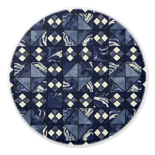 Down by the Sea (in blue) Ceramic Knob