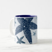 Down by the Sea Starfish Two-Tone Coffee Mug (Front Left)