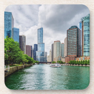 Down Chicago River Beverage Coaster
