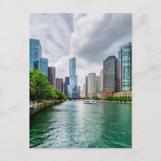 Down Chicago River Postcard
