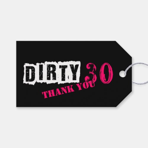 Down  Dirty 30th Hot Pink Birthday Party Gift Tags