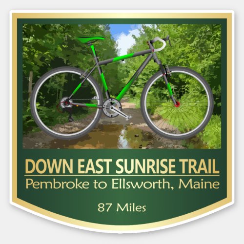 Down East Sunrise Trail bike2 Sticker