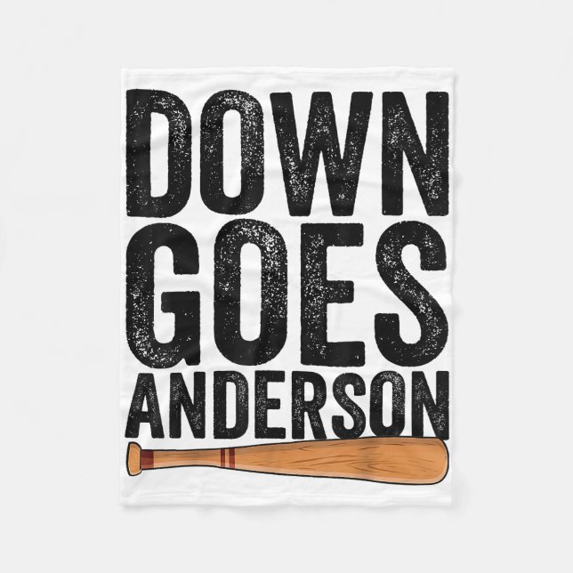 DOWN GOES ANDERSON FUNNY BASEBALL gift ANDERSON  Fleece Blanket (Front)