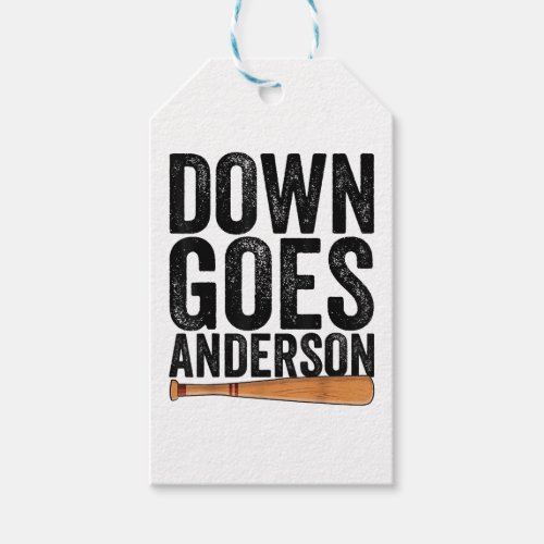 DOWN GOES ANDERSON FUNNY BASEBALL gift ANDERSON  Gift Tags