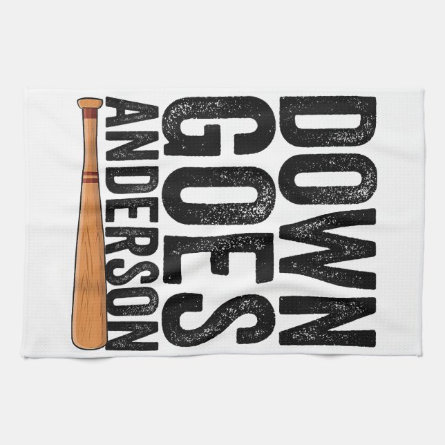DOWN GOES ANDERSON FUNNY BASEBALL gift ANDERSON  Kitchen Towel (Horizontal)