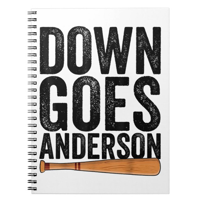 DOWN GOES ANDERSON FUNNY BASEBALL gift ANDERSON  Notebook (Front)