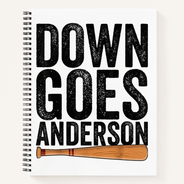 DOWN GOES ANDERSON FUNNY BASEBALL gift ANDERSON  Notebook (Front)