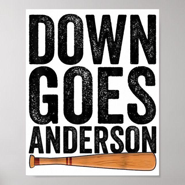 DOWN GOES ANDERSON FUNNY BASEBALL gift ANDERSON  Poster (Front)