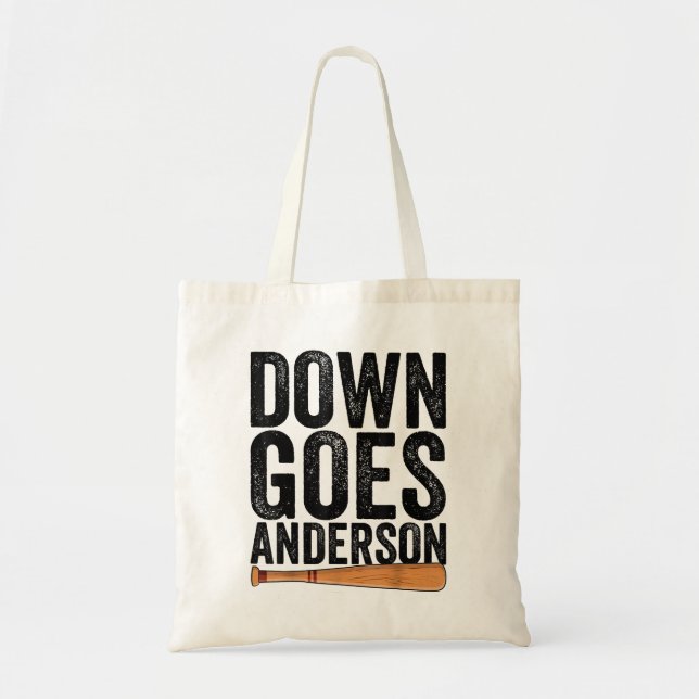 DOWN GOES ANDERSON FUNNY BASEBALL gift ANDERSON  Tote Bag (Front)