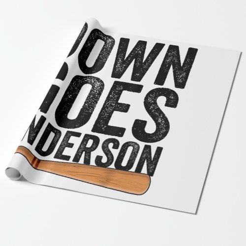 DOWN GOES ANDERSON FUNNY BASEBALL gift ANDERSON  Wrapping Paper