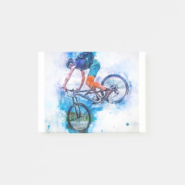 Down Hill Mountain Biking Splatter Post-it Notes (Front)