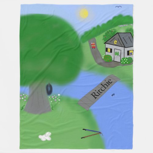 Down Home 60 in. x 80 in.  Fleece Blanket