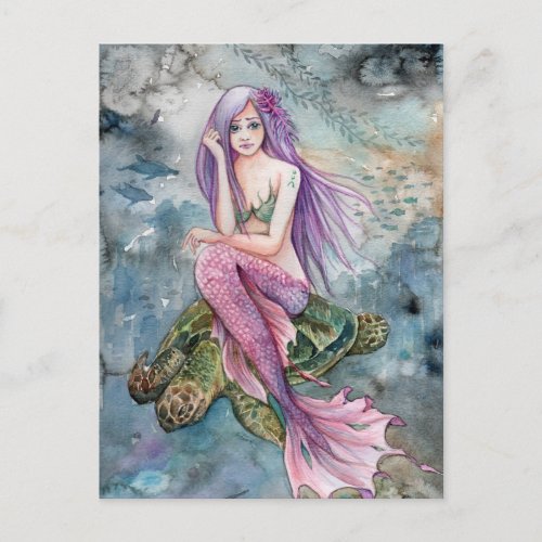 Down in Atlantis _ Mermaid Postcard