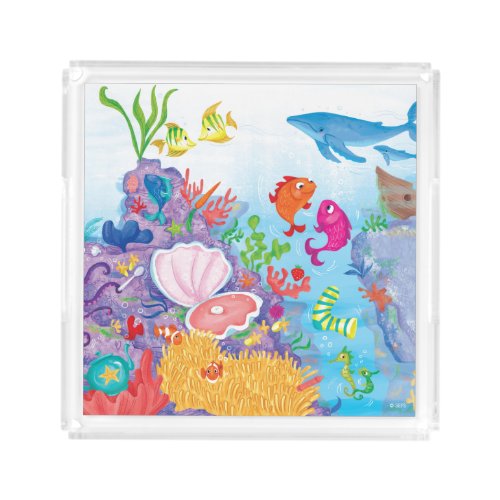 Down In The Ocean Acrylic Tray