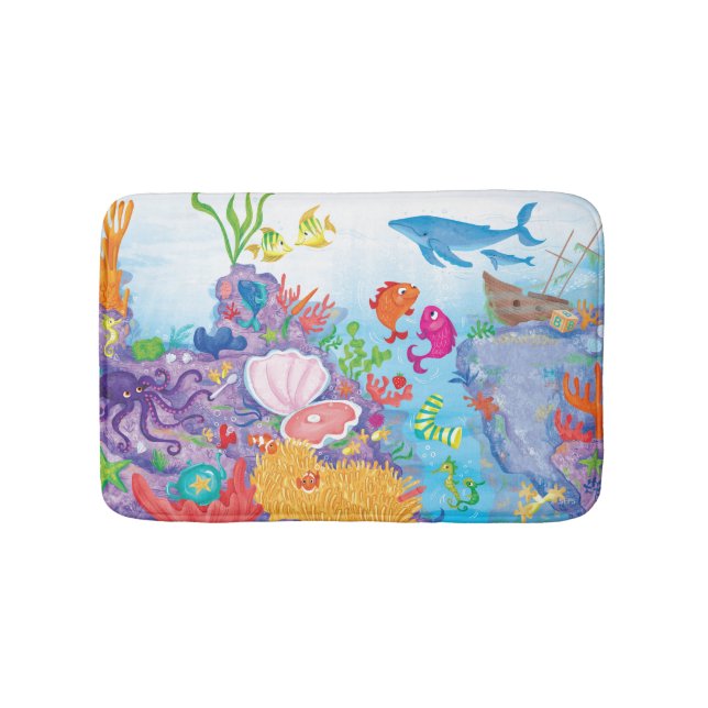 Down In The Ocean Bathroom Mat (Front)