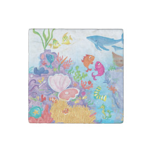 Down In The Ocean Stone Magnet