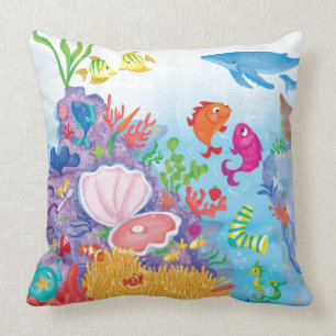 Down In The Ocean Throw Pillow