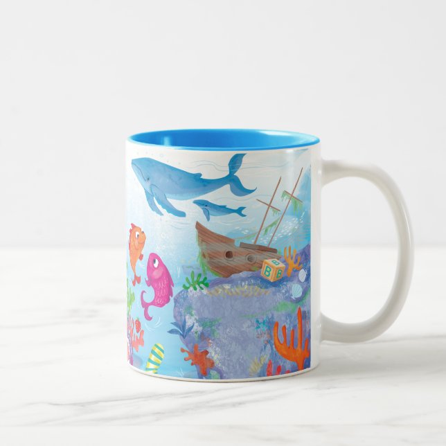 Down In The Ocean Two-Tone Coffee Mug (Right)