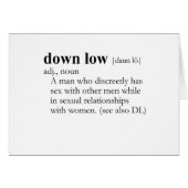 DOWN LOW / D.L. (definition) (Front Horizontal)