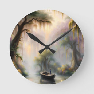 Down on the Bayou Round Clock