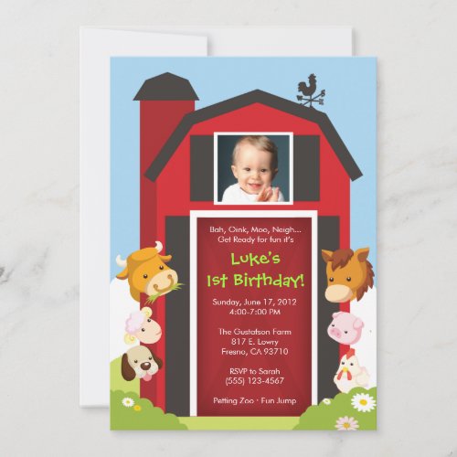 Down on the Farm - Birthday Party Invitation