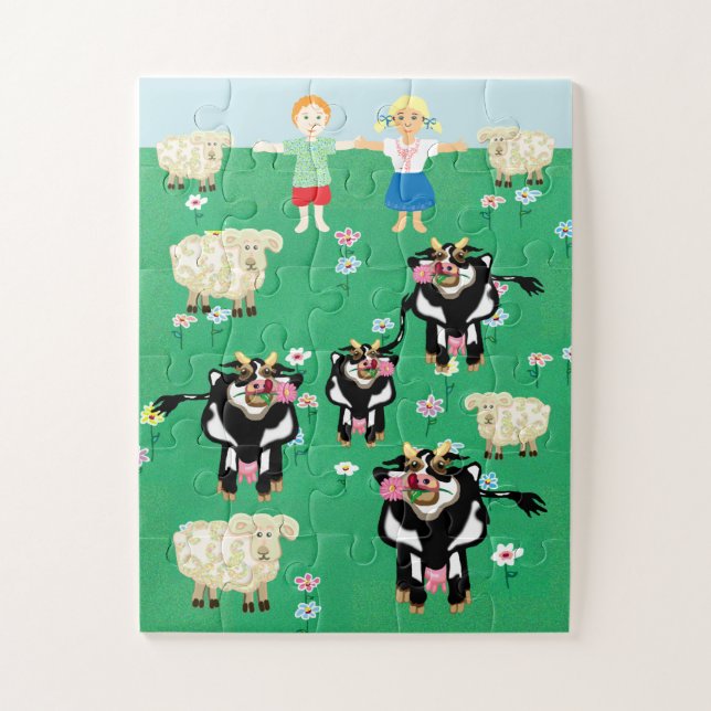 Down on the farm childrens jigsaw puzzle (Vertical)