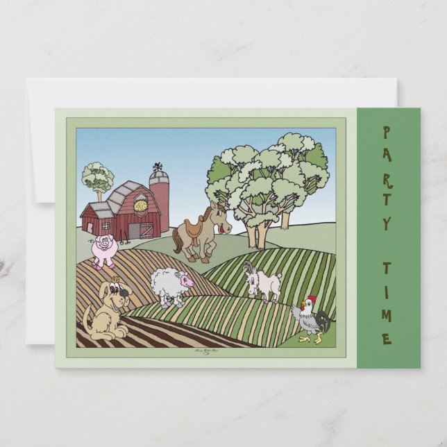 Down On The Farm Invitation (Front)