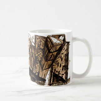 down perspective white coffee mug