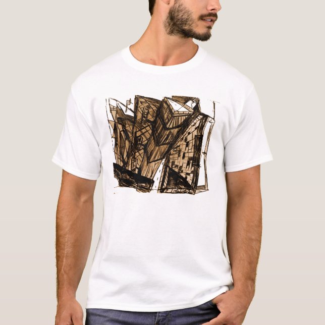down perspective white T-Shirt (Front)