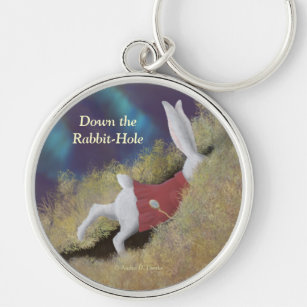Down Rabbit-Hole White Rabbit Wonderland Keychain