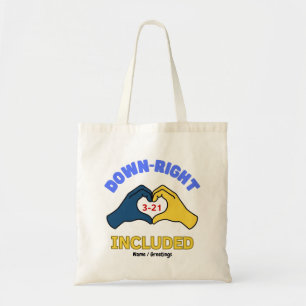 Down-Right Included World Down Syndrome Day Aware Tote Bag