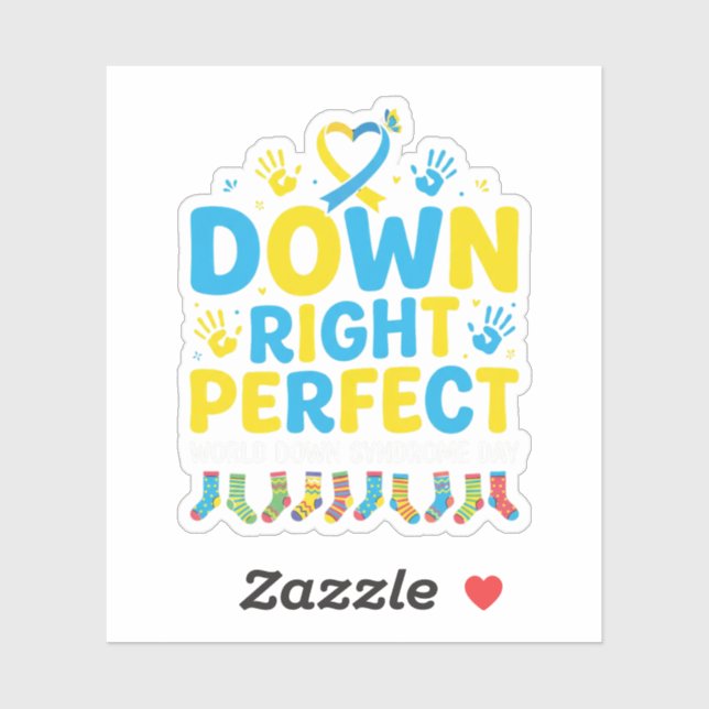 Down Right Perfect 3.21 Down Syndrome Awareness Sticker (Sheet)