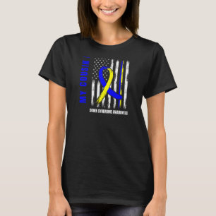 Down Right Perfect Cousin Down Syndrome Usa Flag B T-Shirt