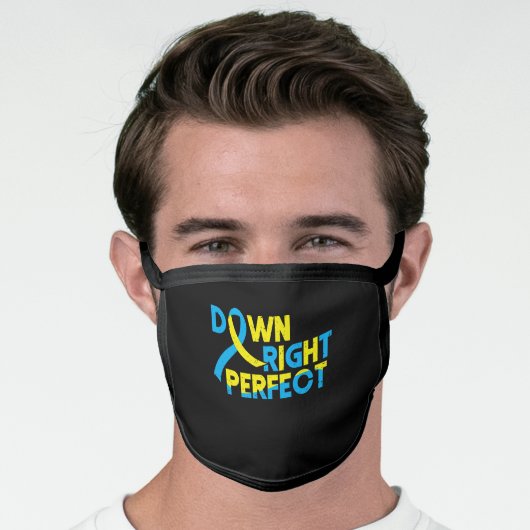 Down RIght Perfect Down Syndrome Awareness Special Face Mask (Worn Him)