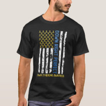 Down Right Perfect Yellow & Blue American Flag Dow T-Shirt