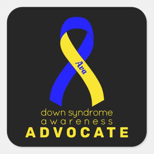 Down Syndrome Advocate Black Square Sticker