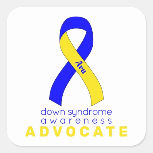 Down Syndrome Advocate White Square Sticker