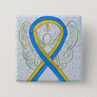 Down Syndrome Angel Awareness Ribbon Button Pin