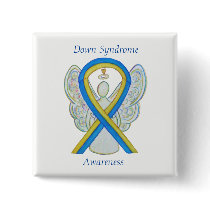 Down Syndrome Angel Awareness Ribbon Custom Pins