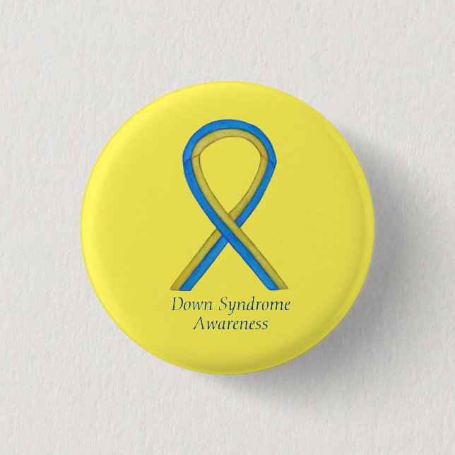 Down Syndrome Art Awareness Ribbon Pin Button (Front)