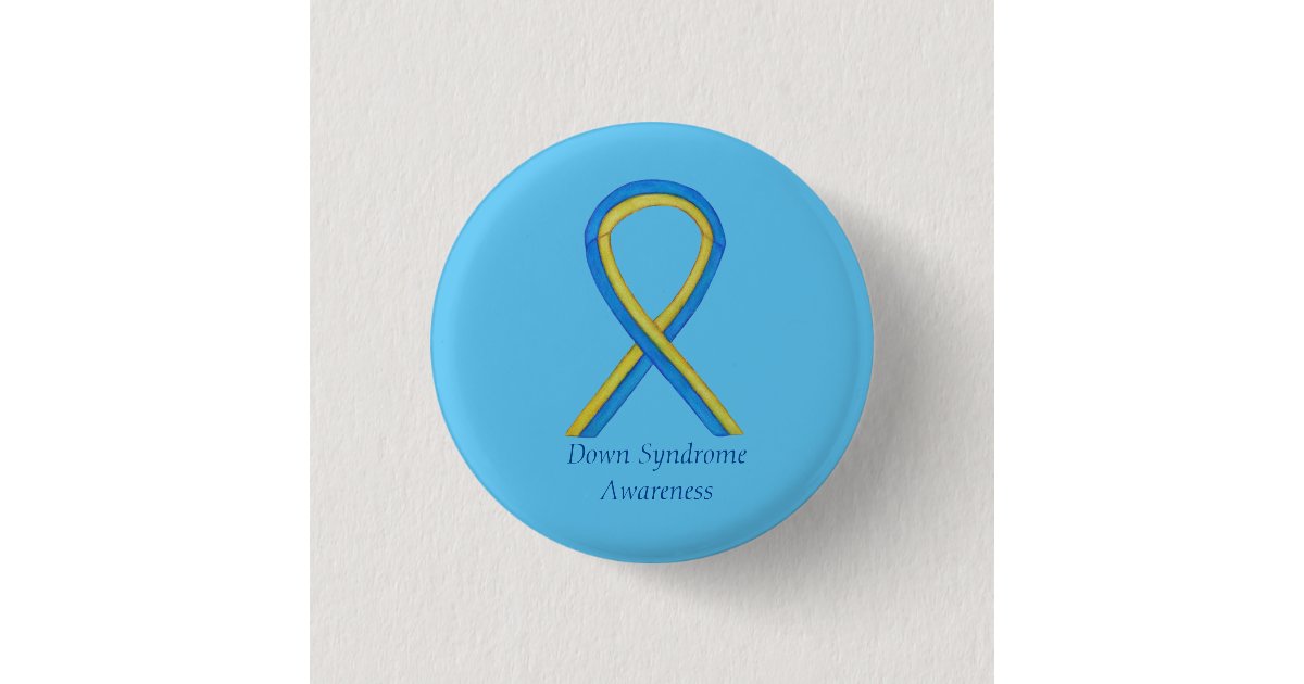 Down Syndrome Art Awareness Ribbon Pin Button | Zazzle