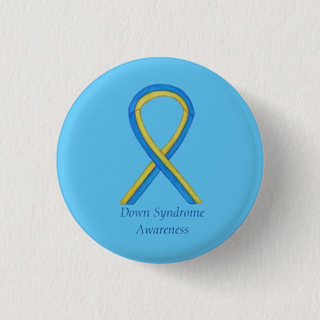 Down Syndrome Art Awareness Ribbon Pin Button (Front)