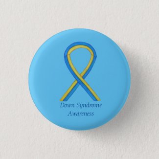 Down Syndrome Art Awareness Ribbon Pin Button